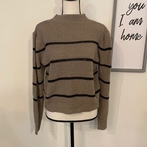 Shein Brown and Black Striped Sweater